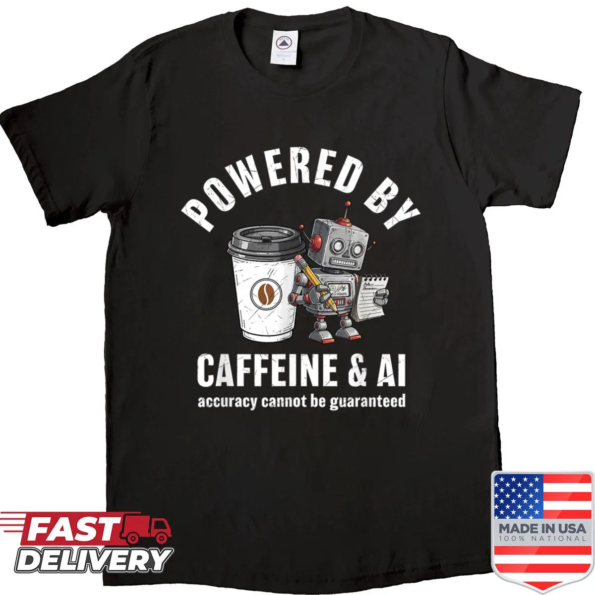 Funny coffee lover shirt with tech theme
