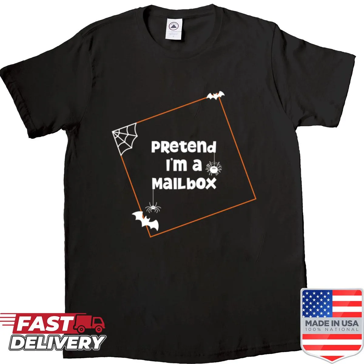 Shirt with humorous text 'Pretend I'm A Mailbox' for Halloween