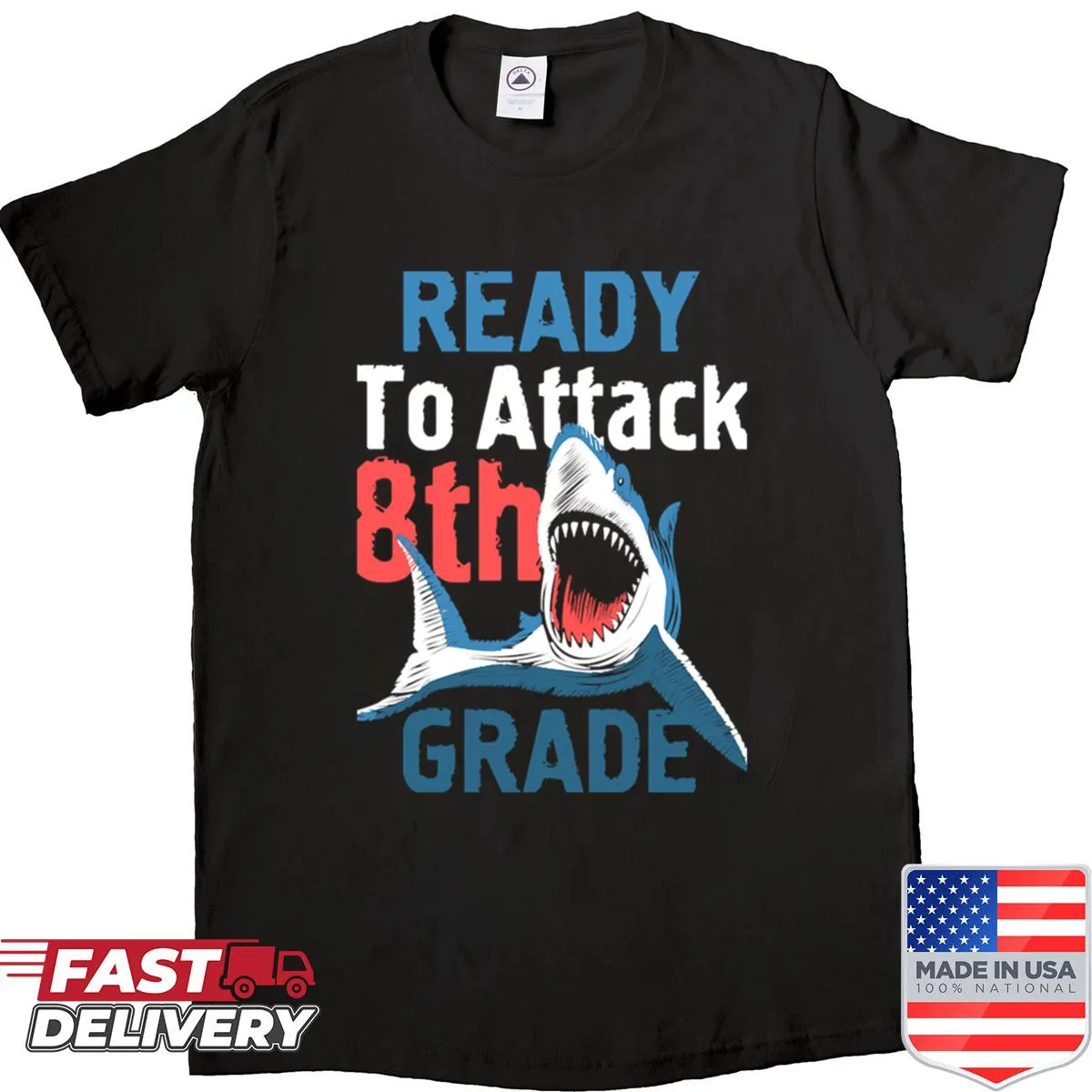 Oversized Ready To Attack 8th Grade t-shirt for students