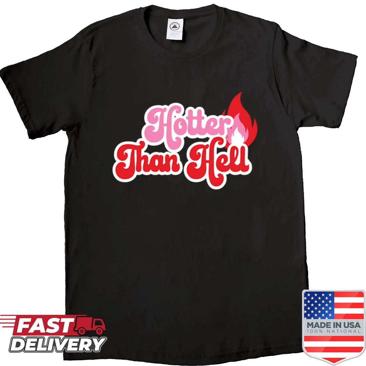 Oversized shirt with humorous 'Really Hot' text