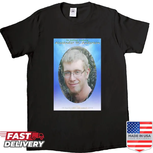 Tribute shirt for Alex Anderson with heartfelt graphic