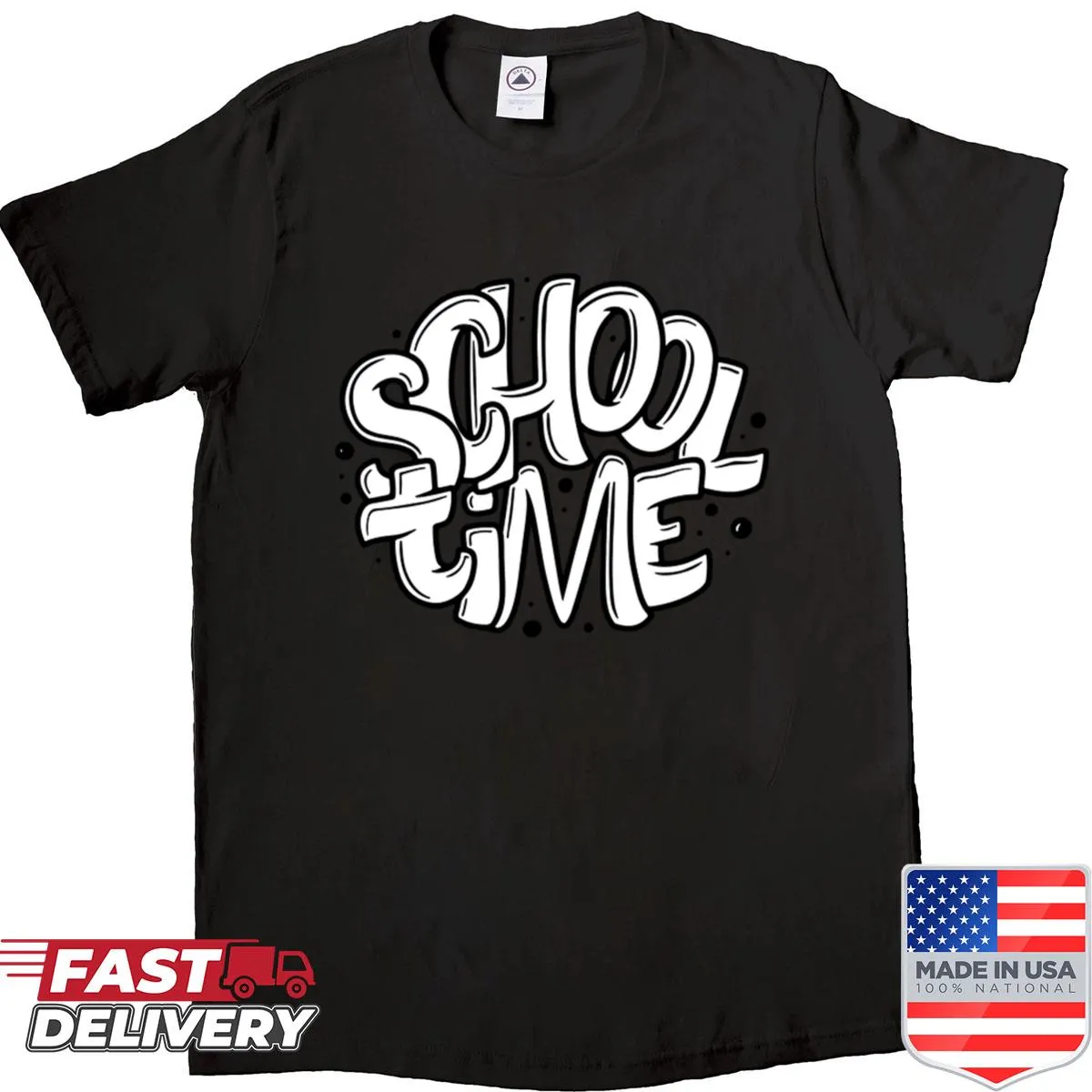 Back-to-school shirt featuring cheerful illustrations for kids