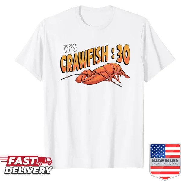 Crawfish 30 party shirt with festive typography
