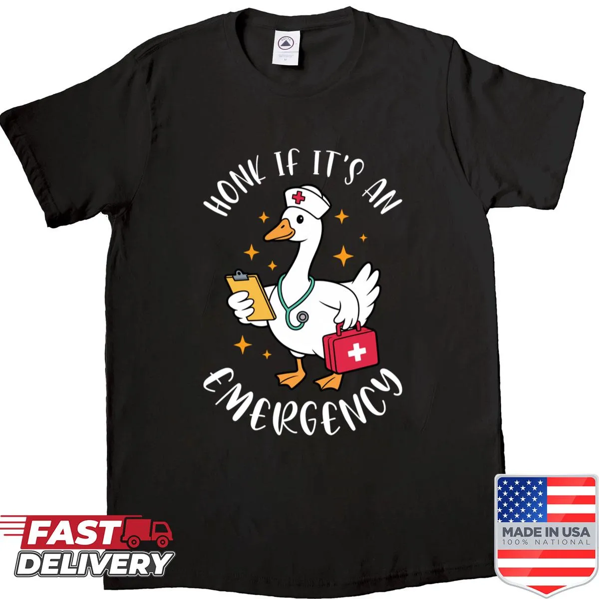 Funny nursing shirt featuring a silly goose and humorous phrase