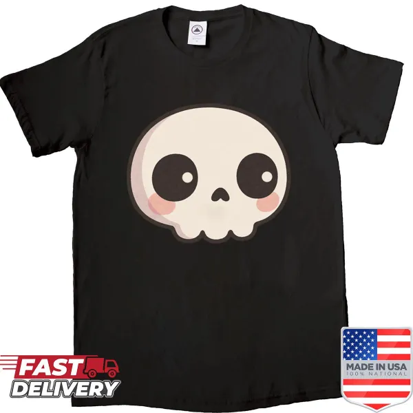 Kawaii shirt with cute skull illustration for Halloween