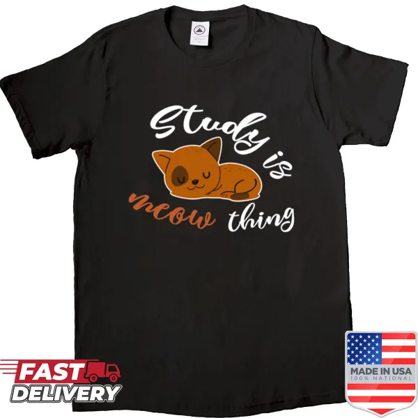 Funny back-to-school shirt with cat pun