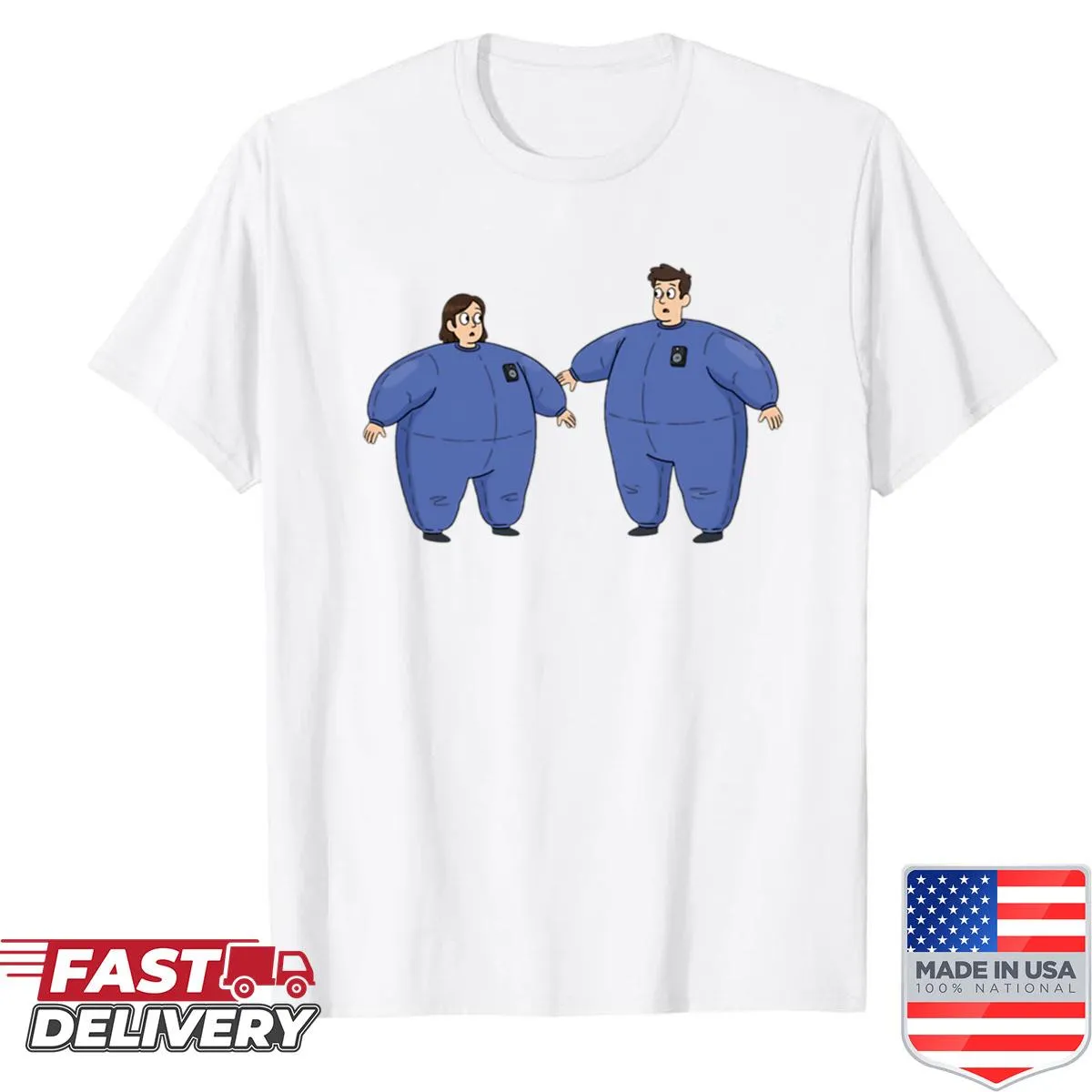 Graphic shirt featuring Amy and Jonah from Superstore