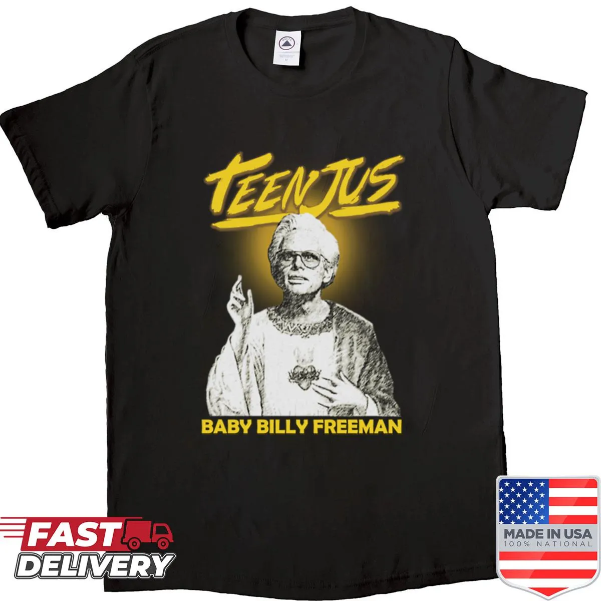 Vintage-style shirt with a Baby Billy Jesus graphic