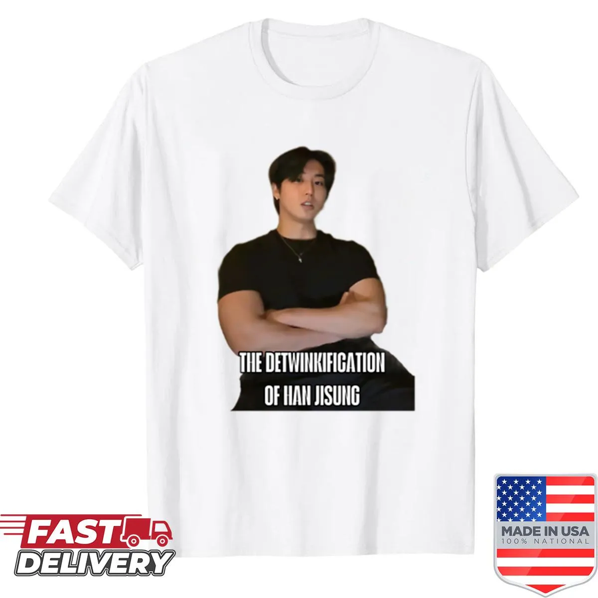Funny Stray Kids shirt featuring the text 'Detwinkification of Han Jisung'