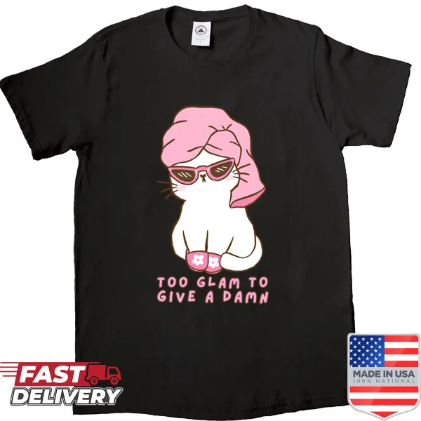 Sassy kawaii cat graphic with pink slippers and humorous text