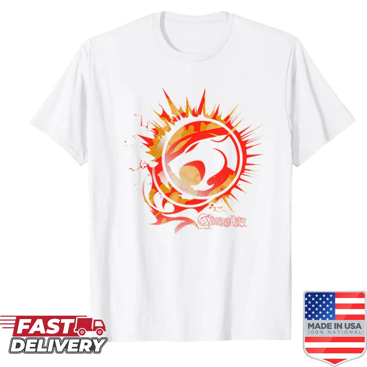 Vintage-style t-shirt with 'Vintage Thunder' anime logo design