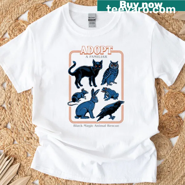 Charming T-shirt promoting pet adoption with cute animal graphics