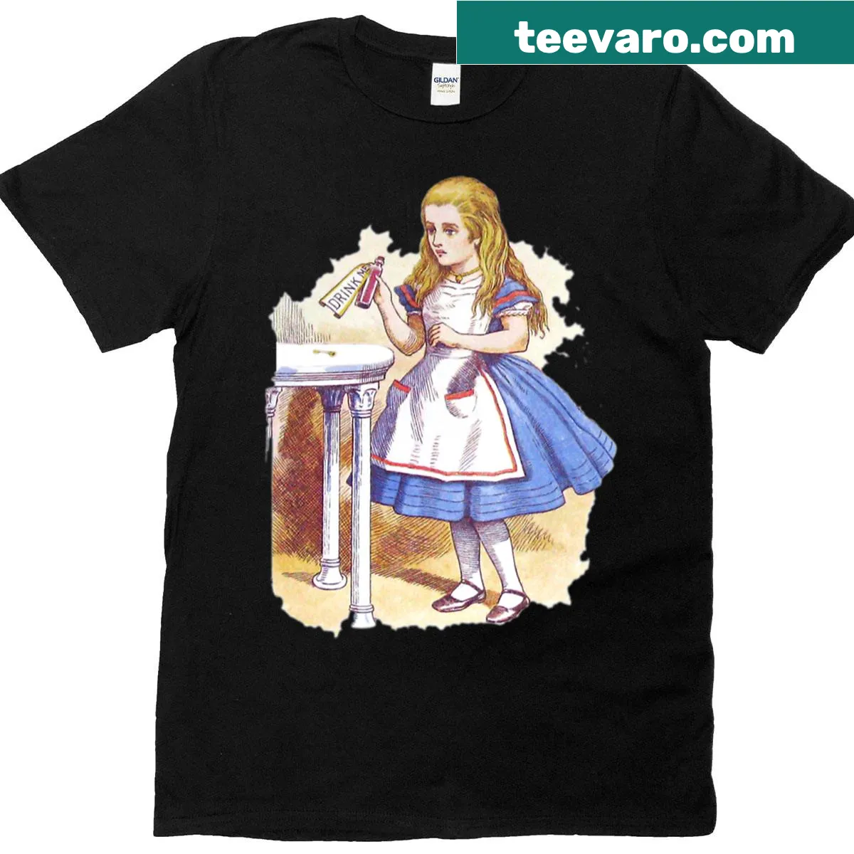Vintage-inspired Alice In Wonderland T-shirt — on a men's t-shirt