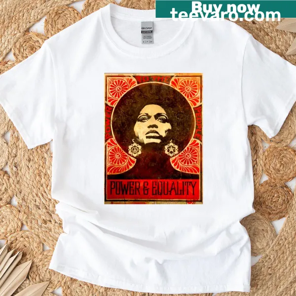 Retro graphic T-shirt featuring Angela Davis poster design