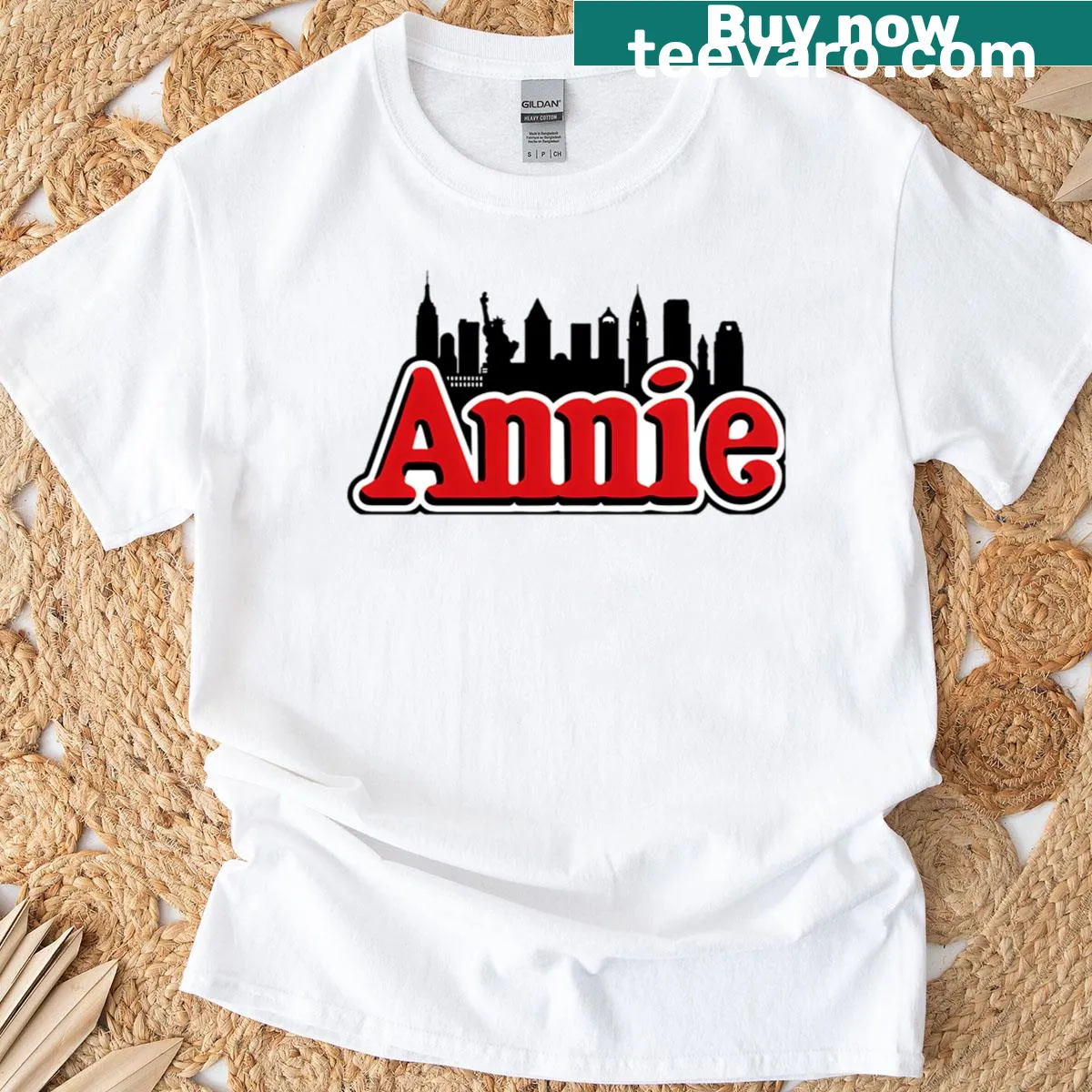 Vintage New York Skyline t-shirt with a distressed urban design — on a men's t-shirt