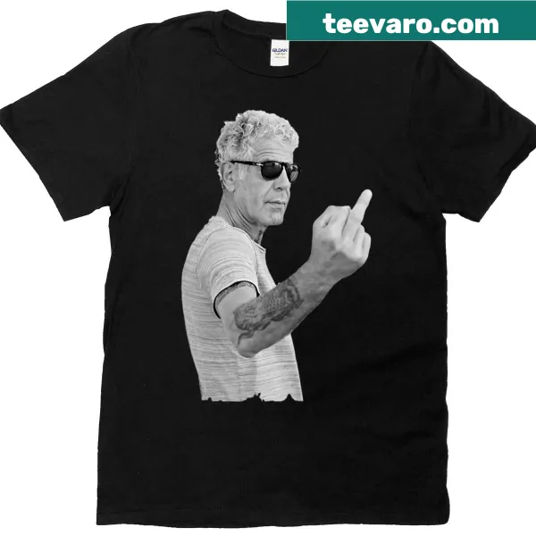 T-shirt featuring a cool typography design honoring Anthony Bourdain