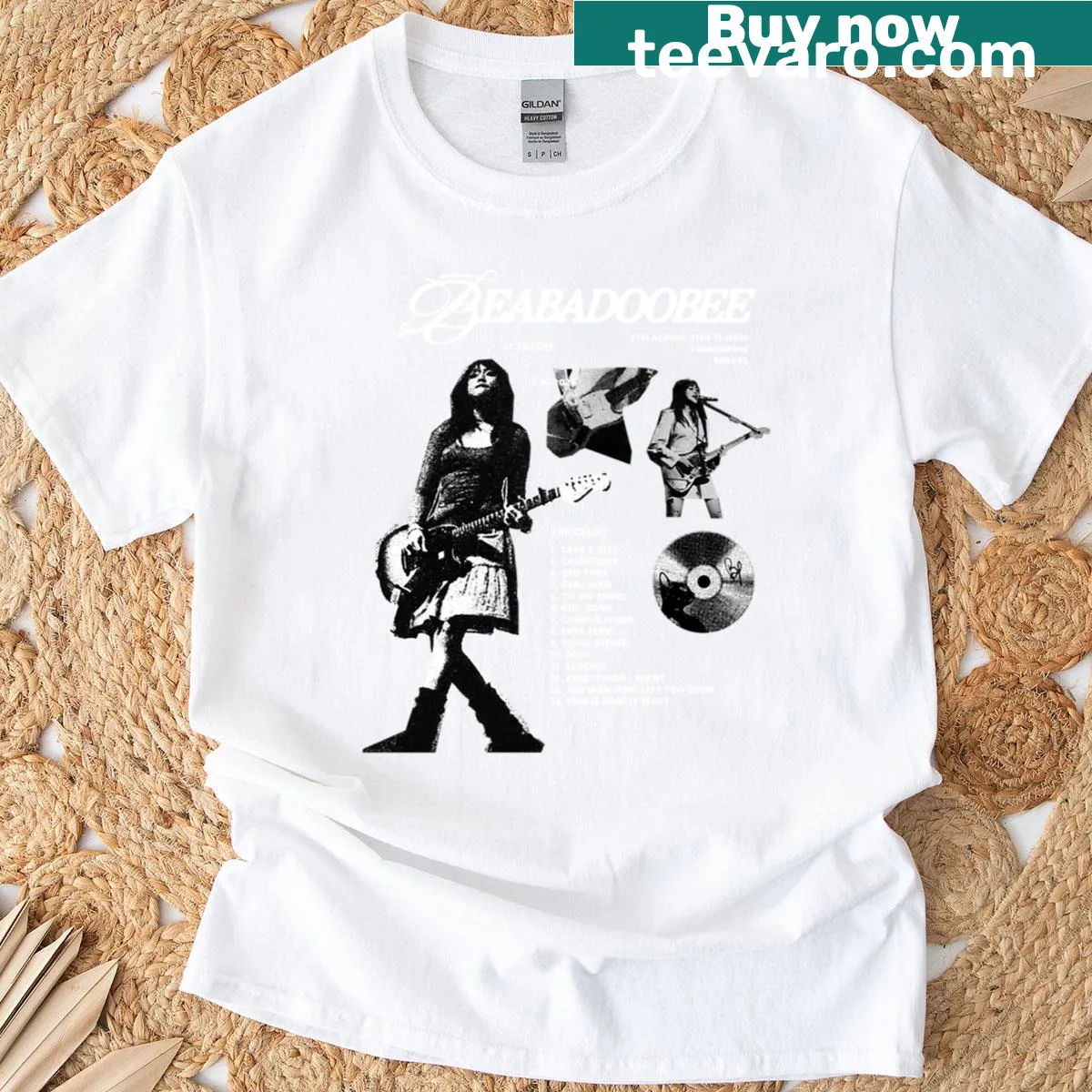 Vintage album t-shirt inspired by Beabadoobee's music — on a men's t-shirt