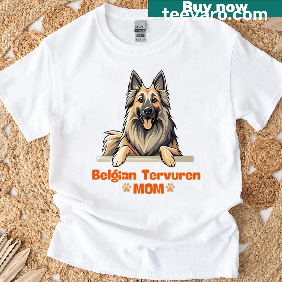 Funny T-shirt for Belgian Tervuren moms with playful graphic design — on a men's t-shirt