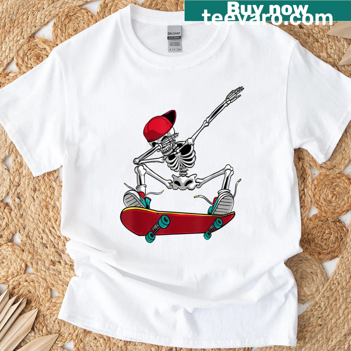T-shirt with skateboarder graphic celebrating skateboarding culture. — on a men's t-shirt