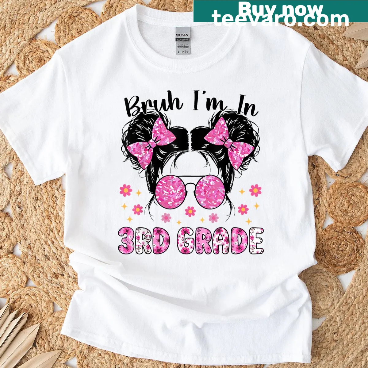 Cute cartoon t-shirt for girls celebrating 3rd grade journey — on a men's t-shirt