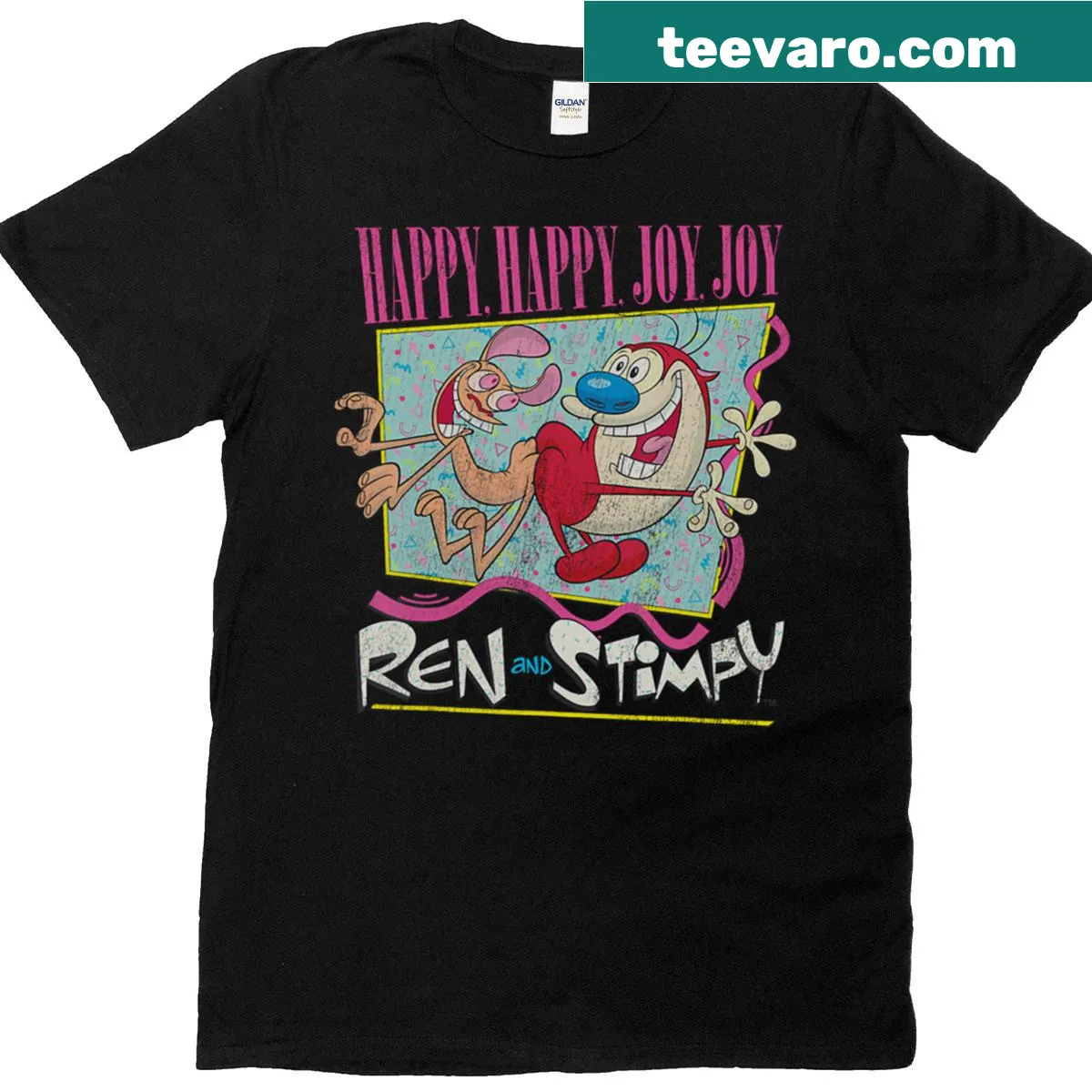 Vintage-style t-shirt featuring classic cartoon characters — on a men's t-shirt