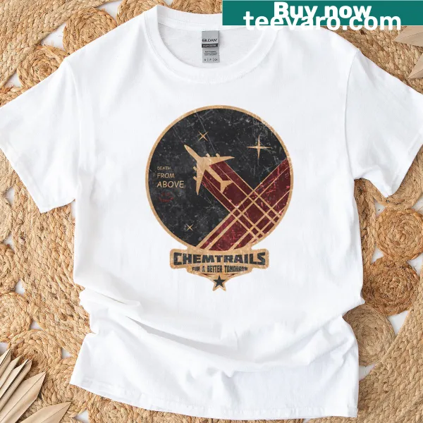 Vintage aviation T-shirt featuring chemtrail graphic