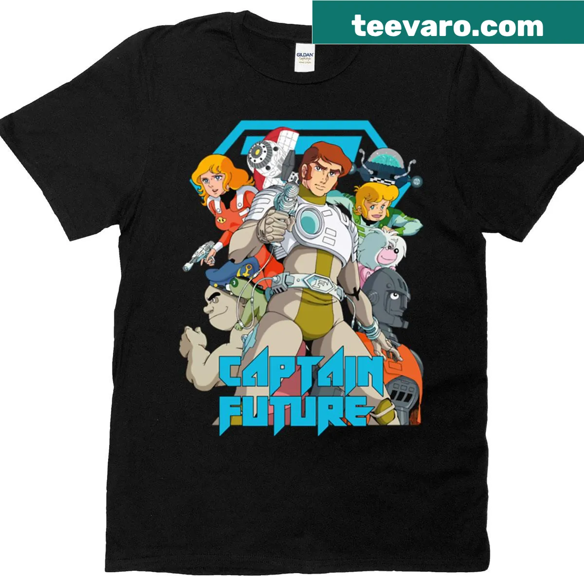 Retro Comet Crew t-shirt with gaming graphic — on a men's t-shirt