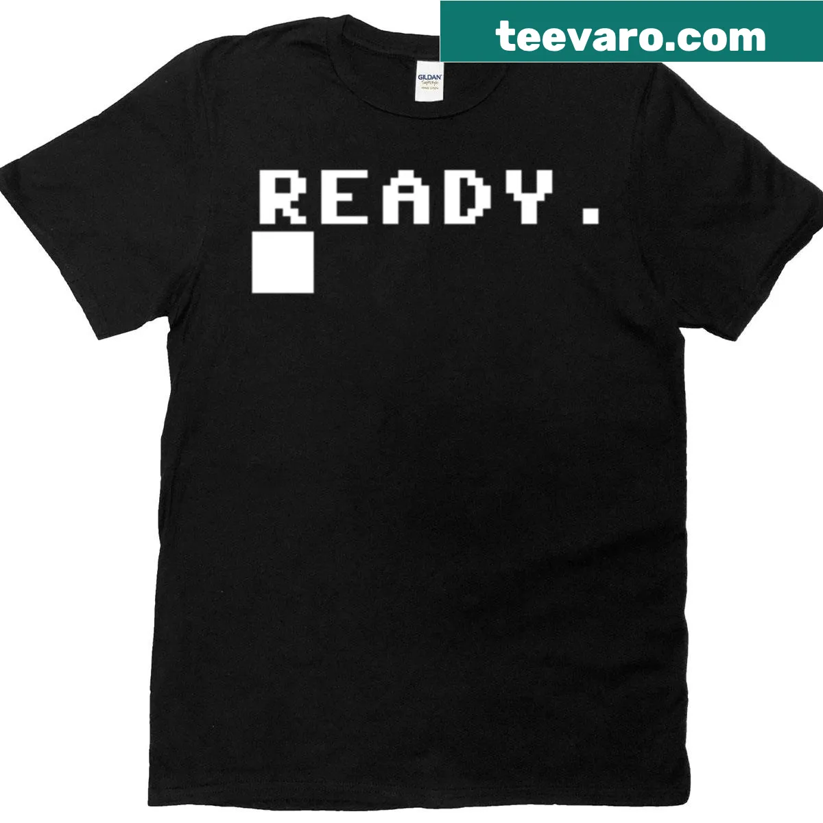 Vintage Commodore 64 graphic T-shirt with classic prompt — on a men's t-shirt