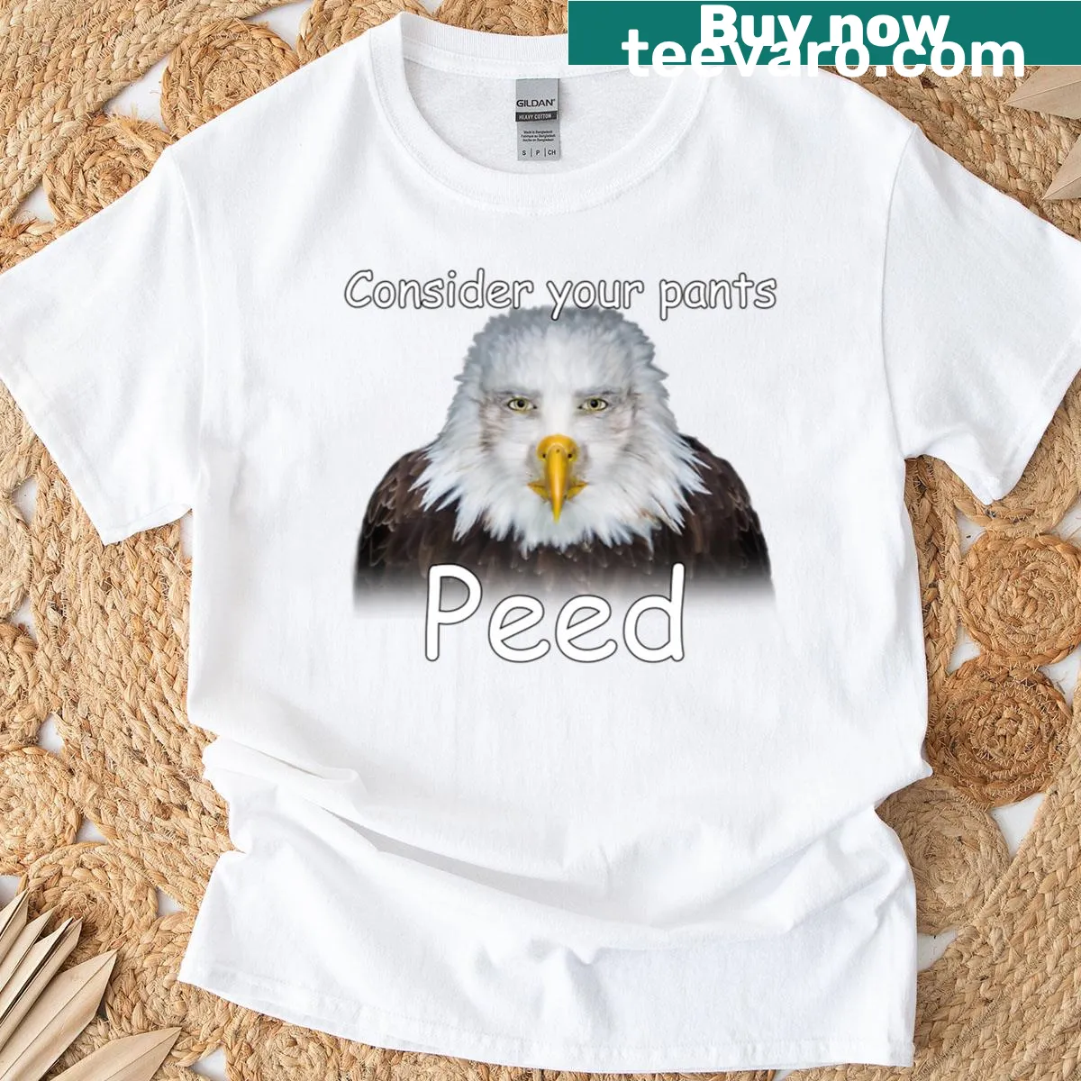 T-shirt with the phrase 'Consider Your Pants Peed' in bold text — on a men's t-shirt
