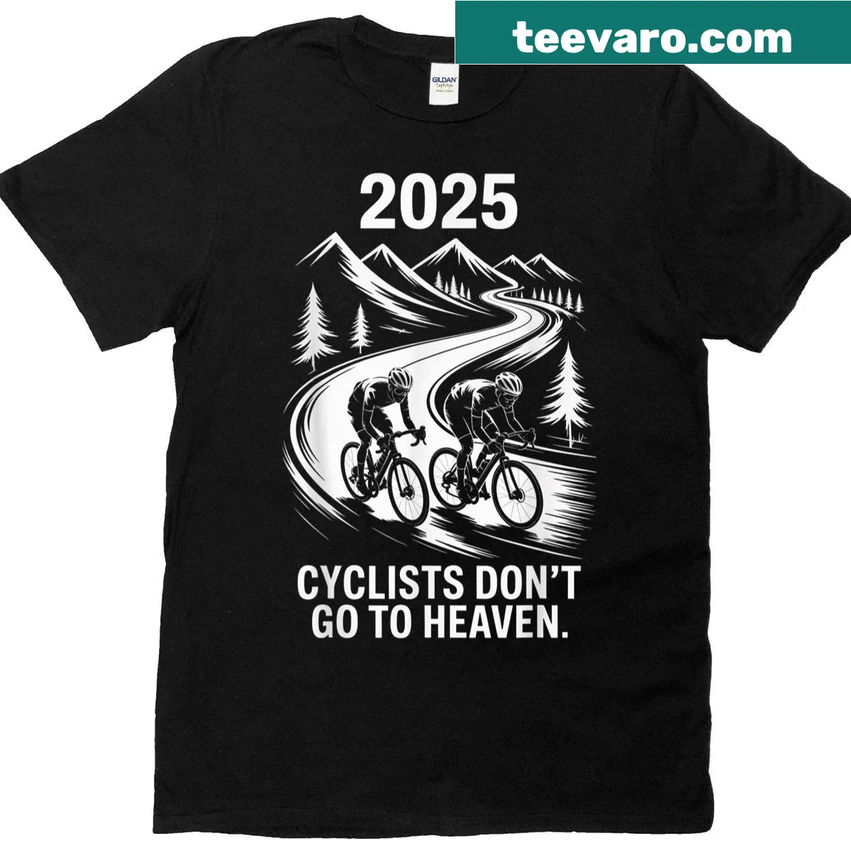 Funny cycling-themed t-shirt with a humorous quote — on a men's t-shirt