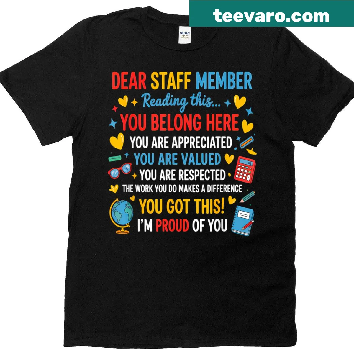 Inspirational T-shirt with a message of belonging for staff — on a men's t-shirt