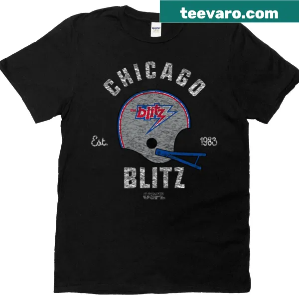 Vintage-style Chicago Blitz T-shirt celebrating the 1983 team.