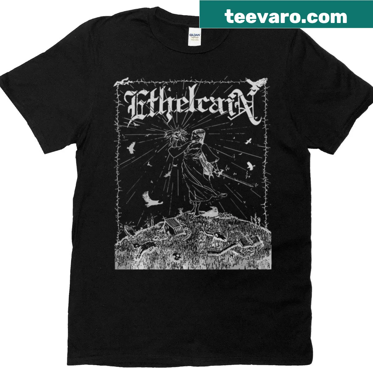 Vintage retro design T-shirt with nostalgic theme — on a men's t-shirt