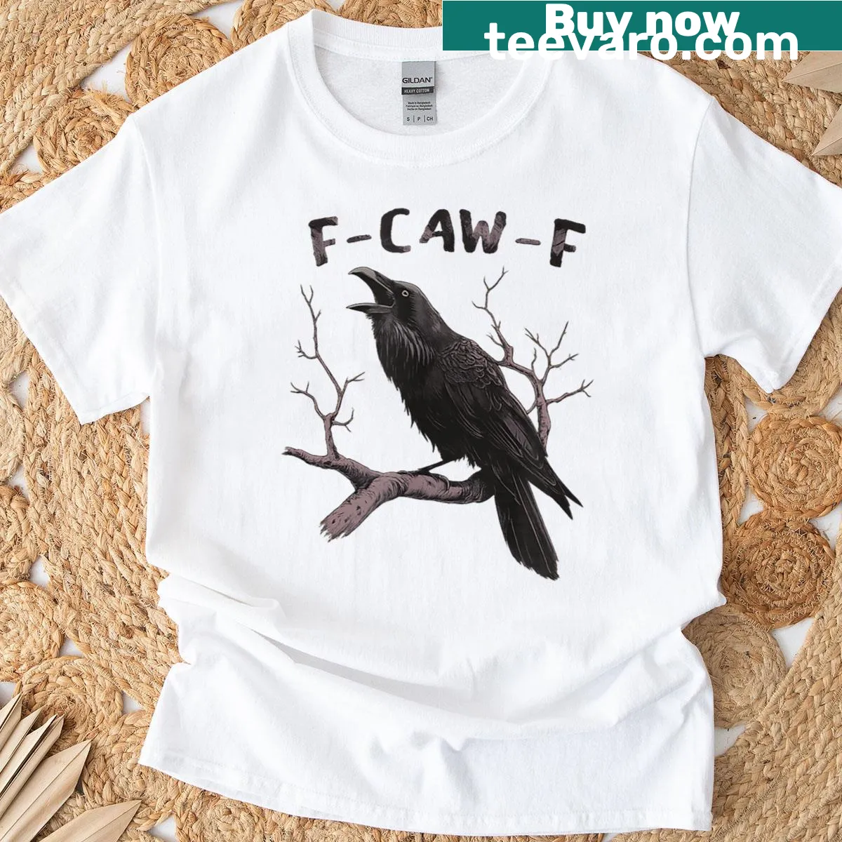 Sarcastic T-shirt with a crow illustration for Halloween lovers — on a men's t-shirt
