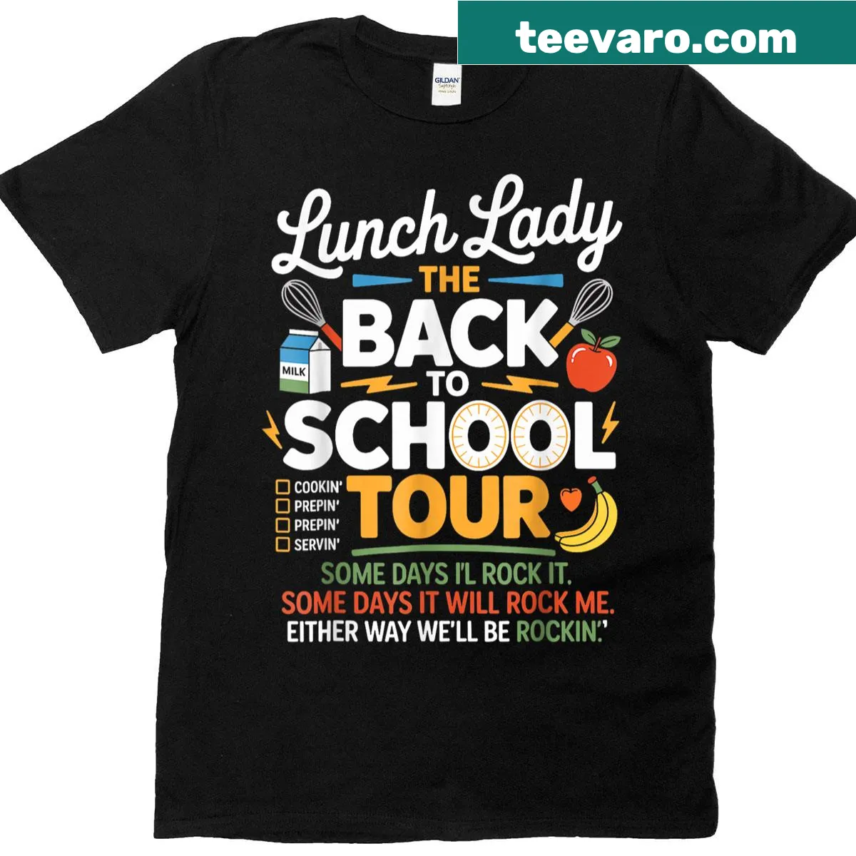 Funny back-to-school T-shirt with food humor — on a men's t-shirt