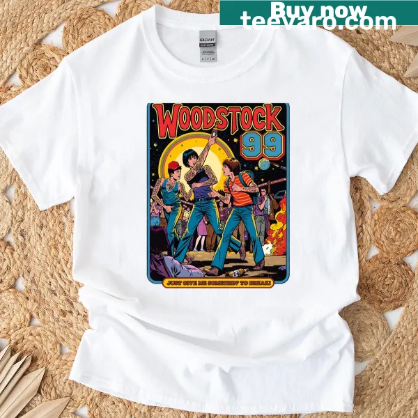 Oversized T-shirt with funny festival '99 music design