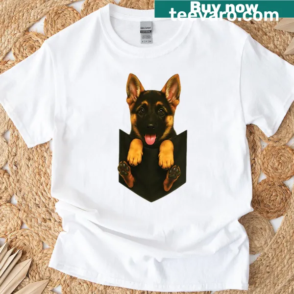 Illustrated German Shepherd t-shirt for dog lovers