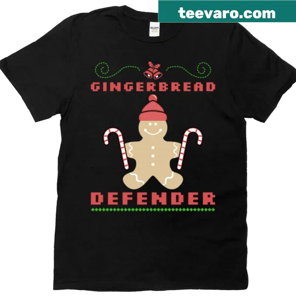 Oversized T-shirt featuring funny gingerbread characters in a whimsical battle