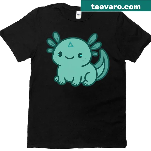 Oversized t-shirt with a playful cartoon axolotl graphic