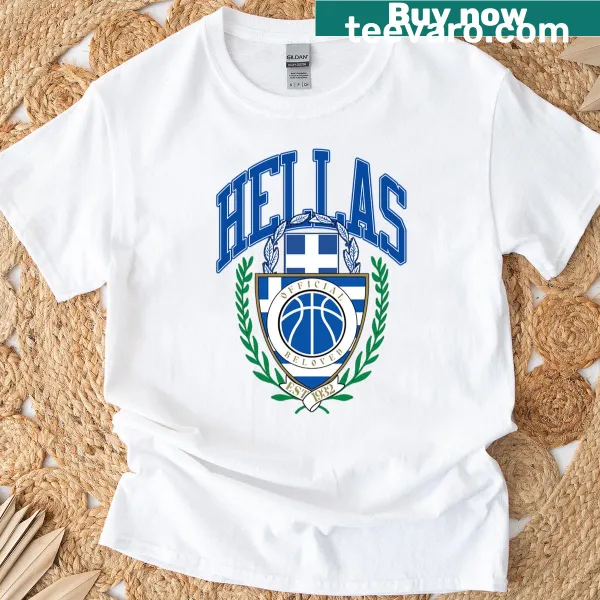 Vintage Greece basketball T-shirt with distressed design