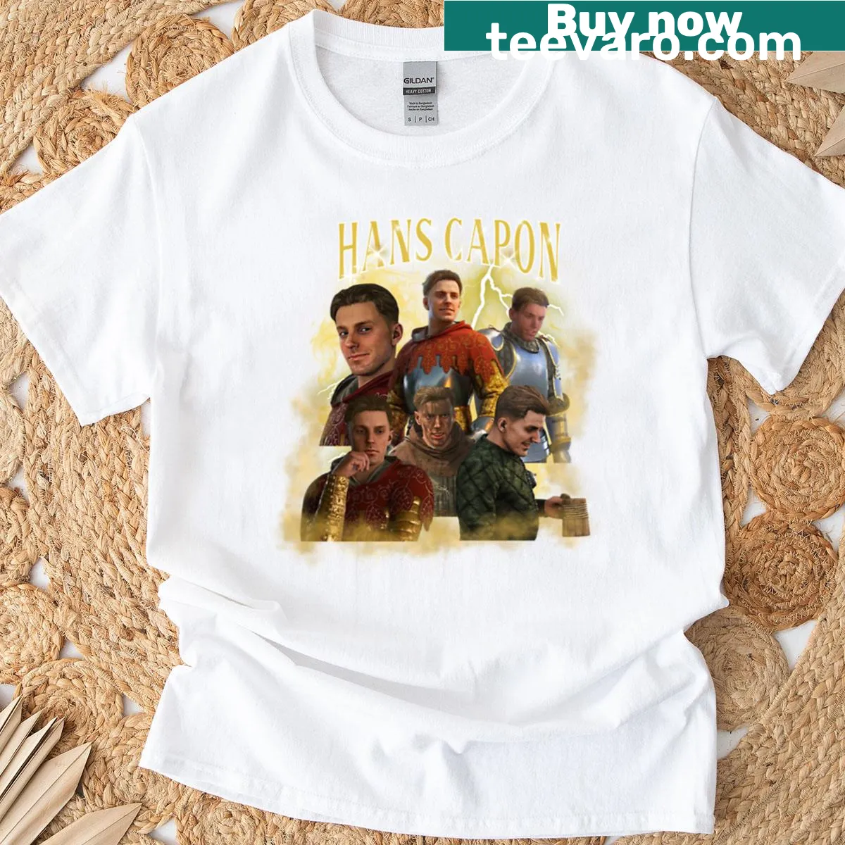 Vintage graphic featuring Hans Capon from KCD2 on a t-shirt — on a men's t-shirt