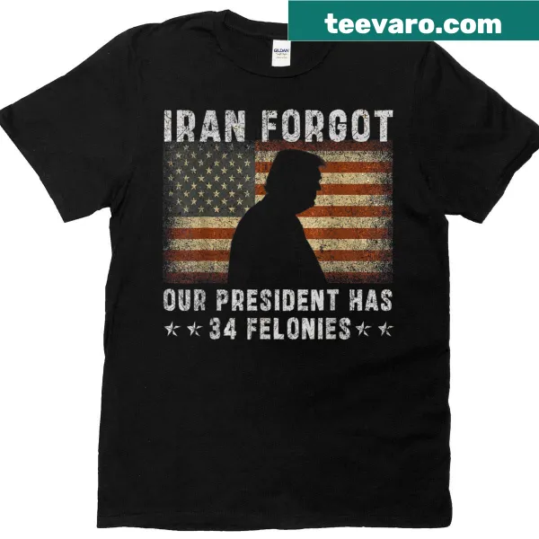Edgy typography shirt stating political message about felonies