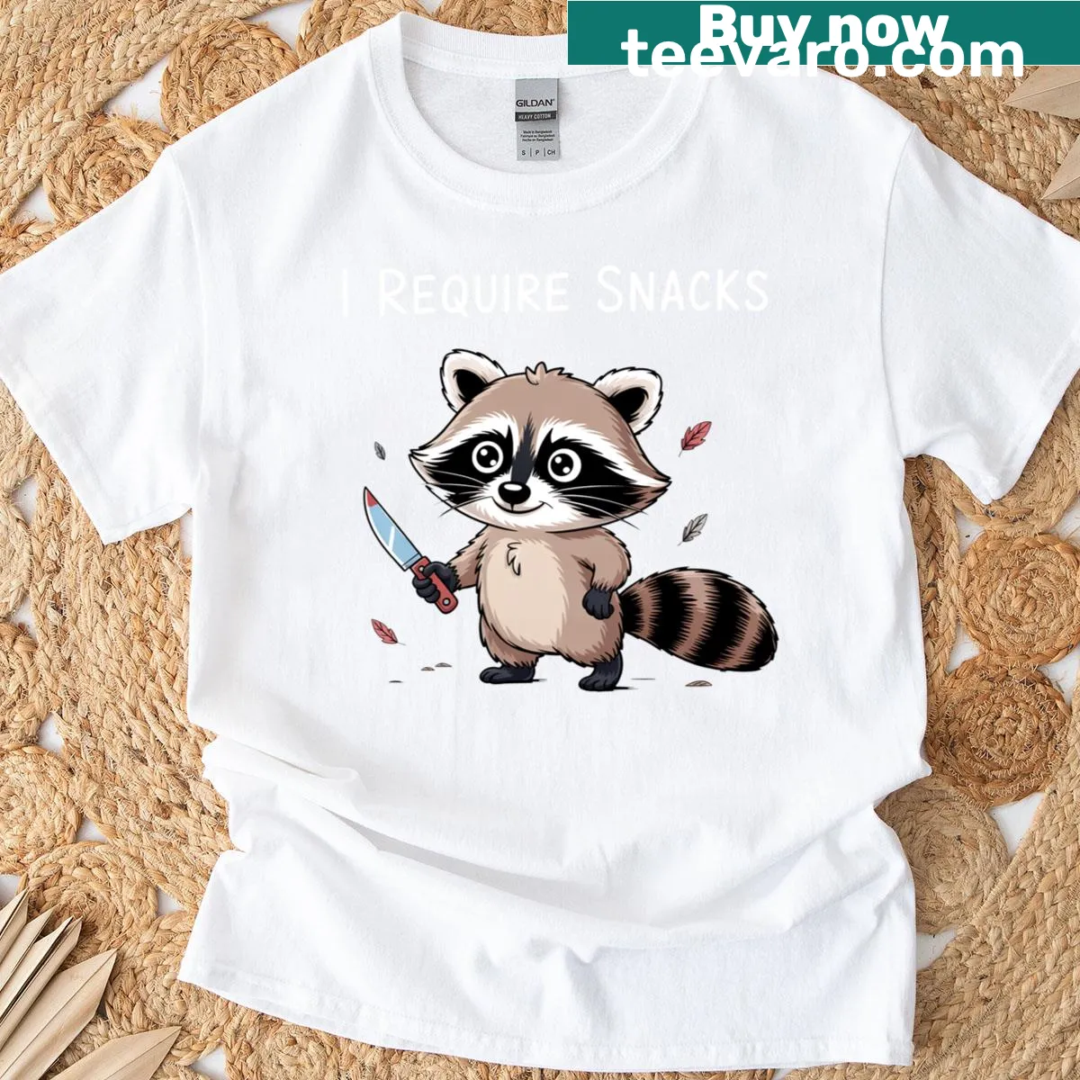 Funny raccoon graphic T-shirt for animal lovers — on a men's t-shirt
