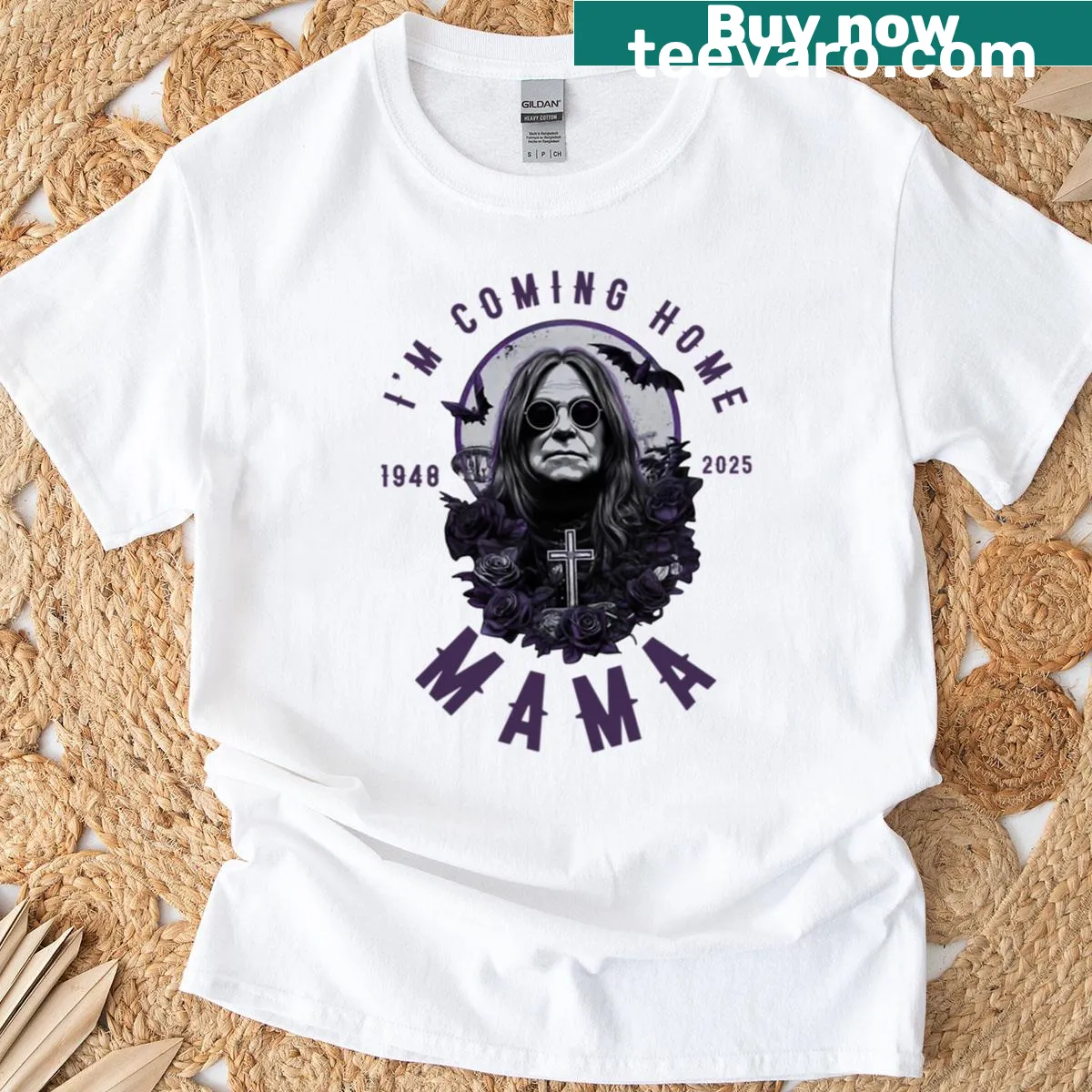 Vintage design featuring the phrase 'Im Coming Home Mama' in a classic font — on a men's t-shirt