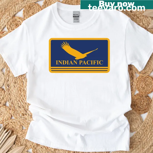 Illustrated T-shirt featuring the Indian Pacific train journey