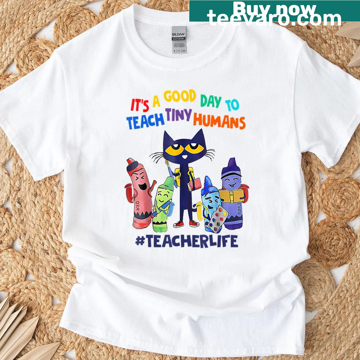 T-shirt with the phrase 'It's A Good Day To Teach Tiny Humans' — on a men's t-shirt