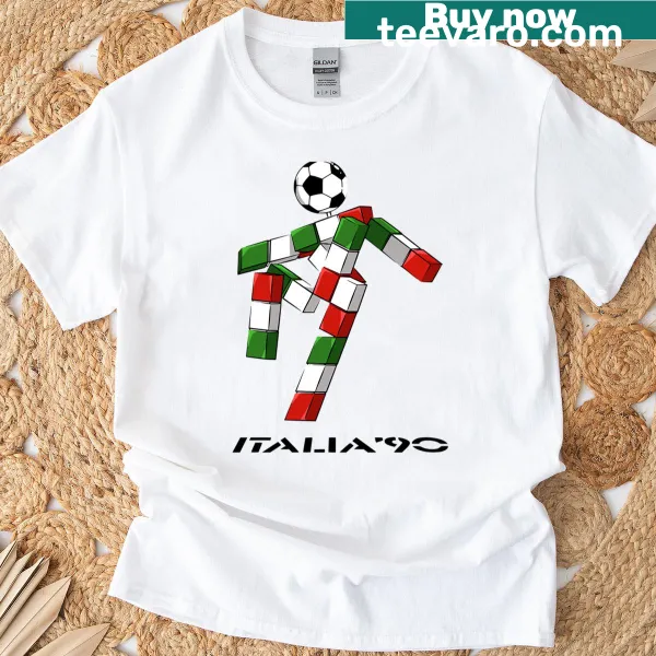 Vintage-style t-shirt celebrating Italia 90 World Cup