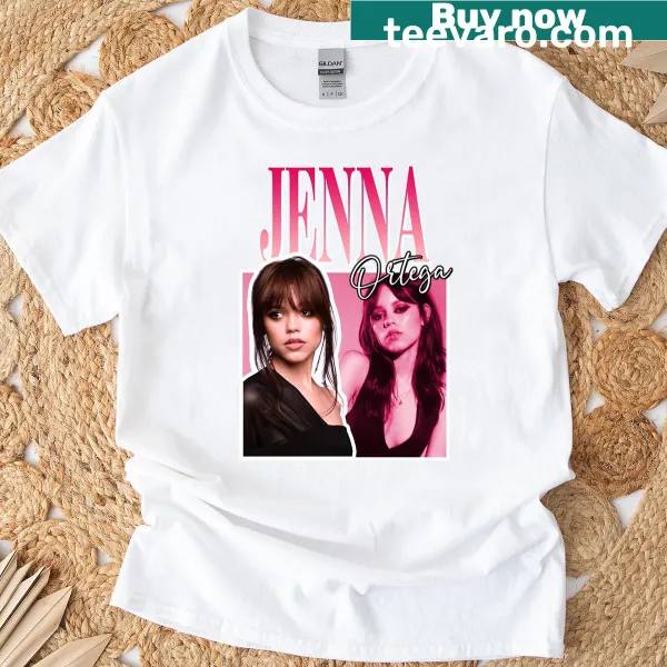 T-shirt featuring artistic graphic of Jenna Ortega