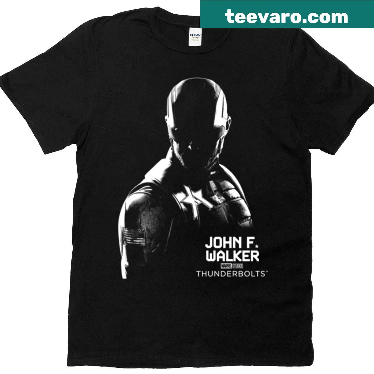 T-shirt featuring design inspired by John F. Walker — on a men's t-shirt