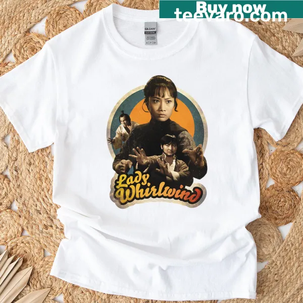 Minimalist vintage T-shirt featuring Lady Whirlwind from 1972